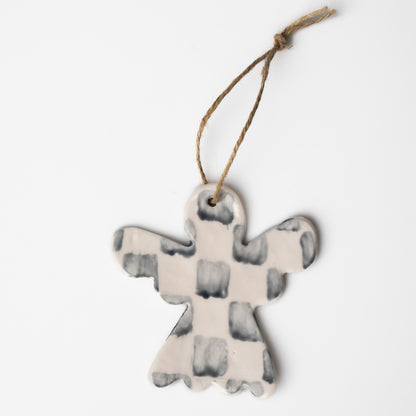 Adornos de Navidad MacLé® – Angelitos de Porcelana Ajedrezados