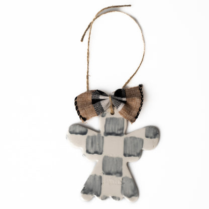 Adornos de Navidad MacLé® – Angelitos de Porcelana Ajedrezados