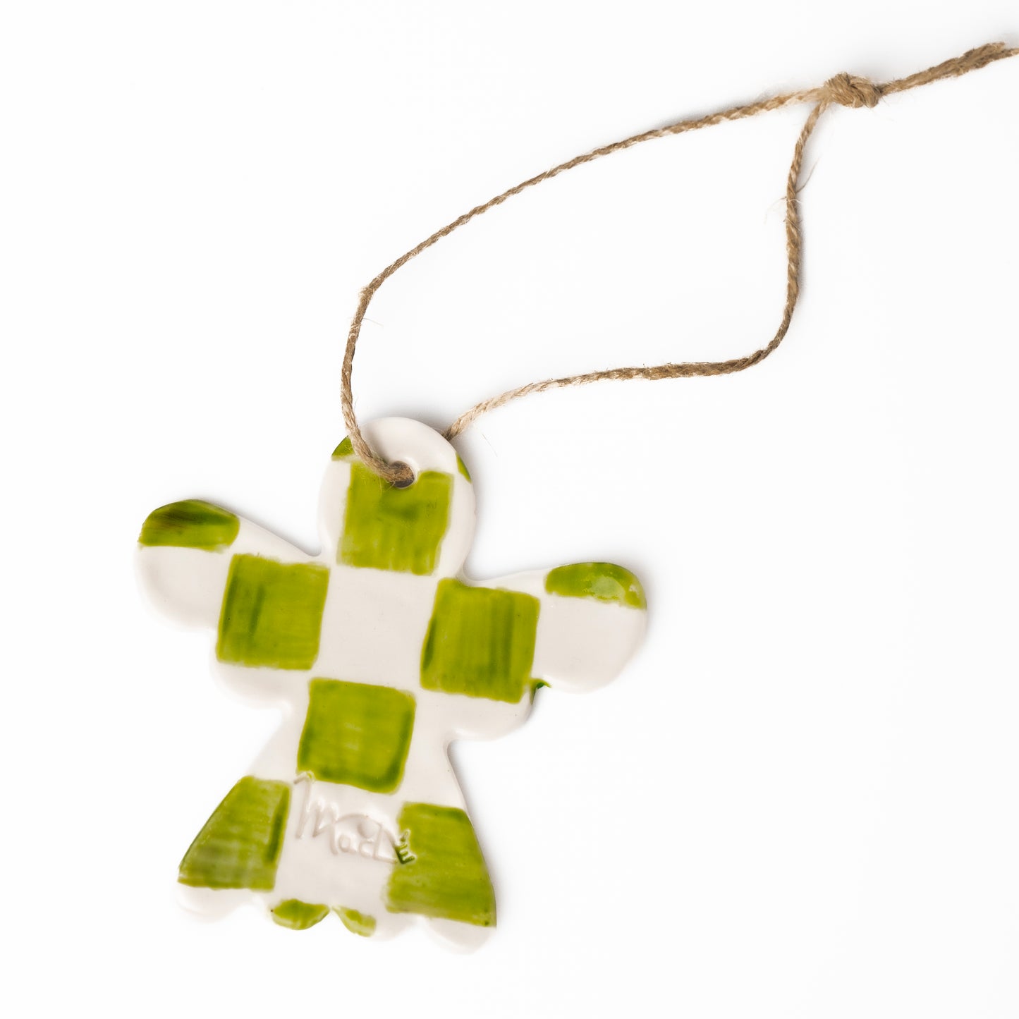 Adornos de Navidad MacLé® – Angelitos de Porcelana Ajedrezados